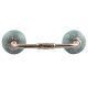 Sea Green Leaf Floral Ceramic Bridge Handles